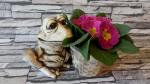 žába kvak + květináč keramická zahradní dekorace
